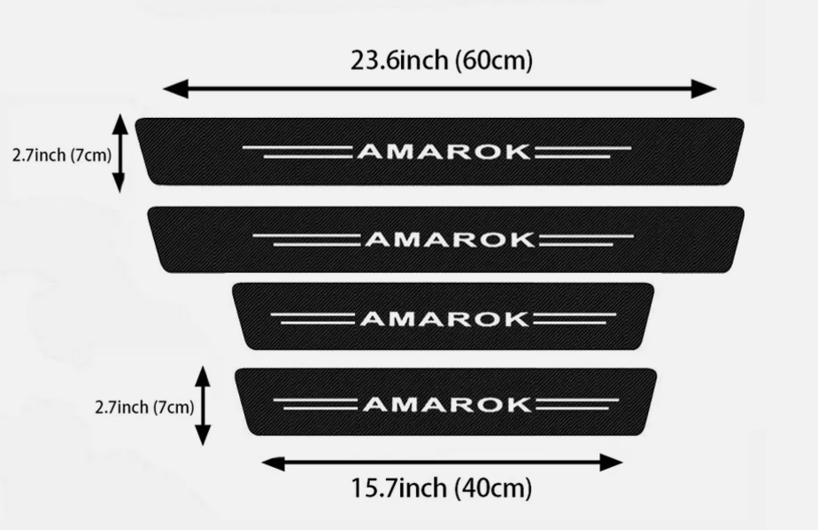 VW Volkswagen Amarok Door Sill Scuff Protector Strips 2010 - 2025