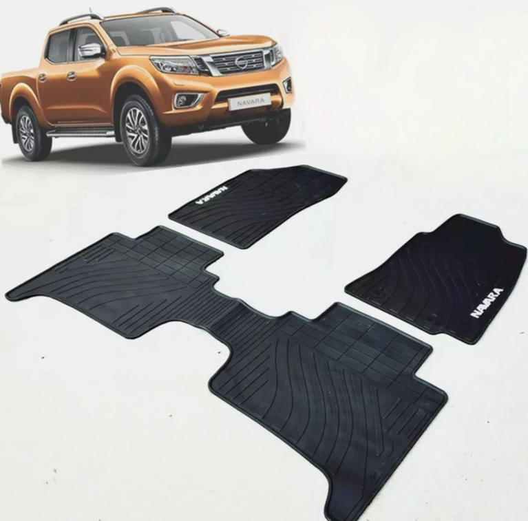 Nissan Navara Dual Cab D40 2005-2015 Complete RUBBER Floor Mat Set