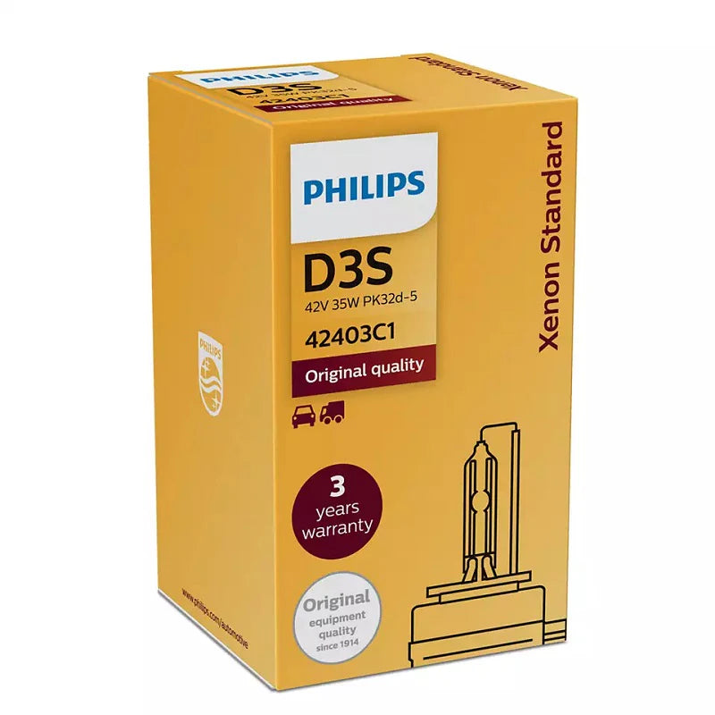 Philips D3S HID 42403C1 35W Xenon Standard Head Lamp 4200K Bright White Light