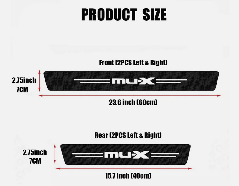 ISUZU MU-X MUX Door Sill Protector Strips
