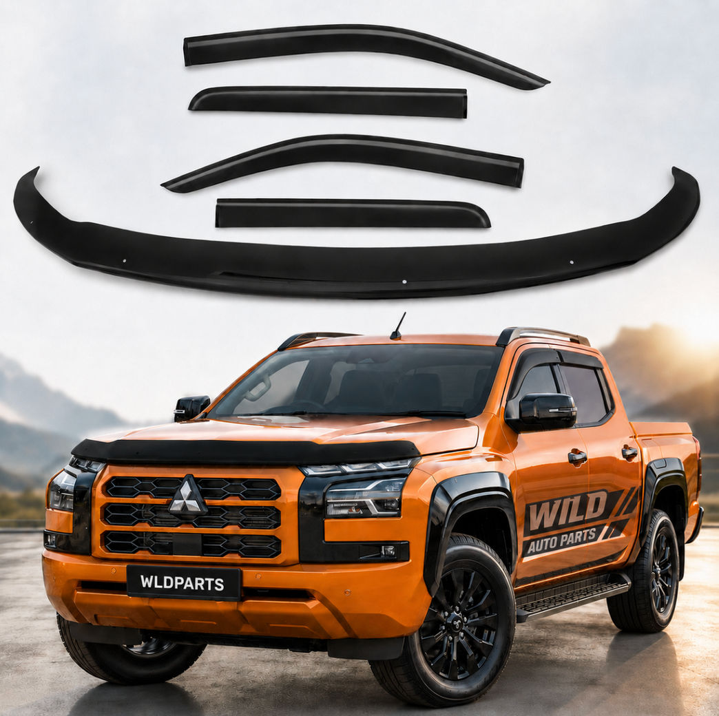 Premium Mitsubishi Triton MV 2024+ Bonnet Protector & Weather Shields Combo