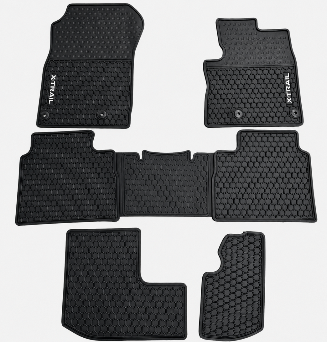 Nissan XTRAIL X-TRAIL T33 2023 - 2026 3 Rows Weatherproof Rubber Floor Mats Full Set
