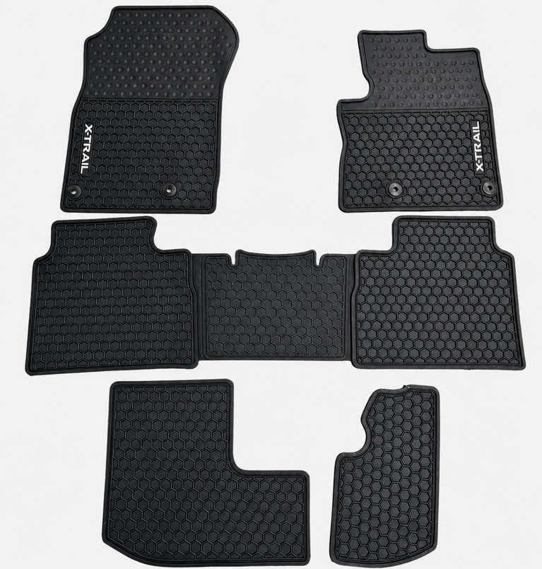 Nissan XTRAIL X-TRAIL T33 2023 - 2026 3 Rows Weatherproof Rubber Floor Mats Full Set