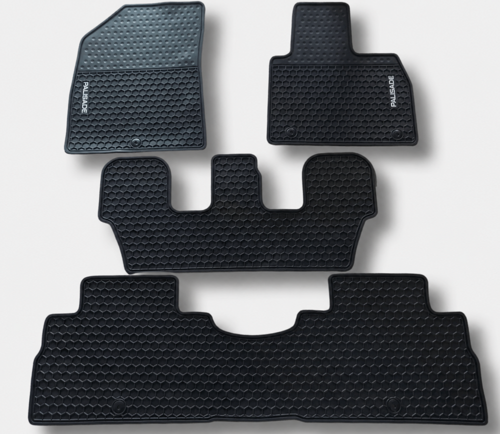Hyundai Palisade 2020 - 2026 Rubber Waterproof Car Floor Mats