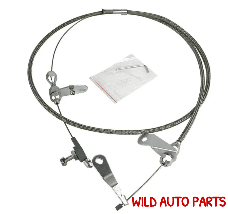Ford C4 Transmission Kickdown Cable Stainless Braided - Wild Auto Parts