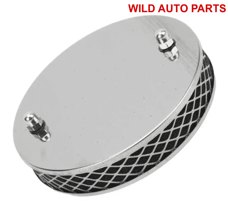 High Flow Air Filter Chrome 1 1/4 inch Metal Replacement Pancake - Wild Auto Parts