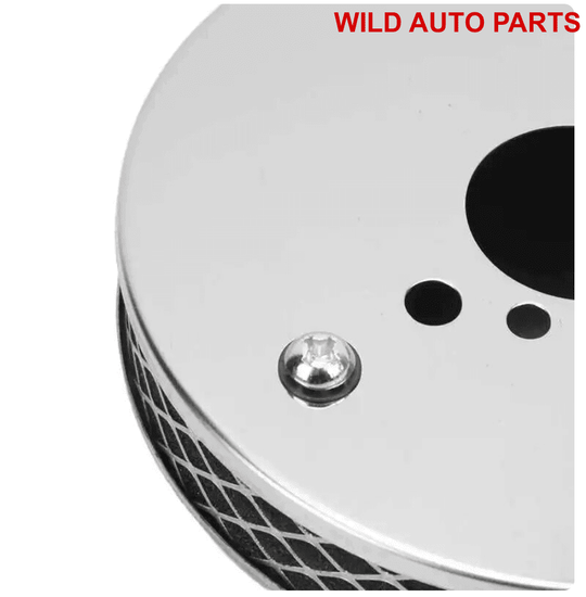 High Flow Air Filter Chrome 1 1/4 inch Metal Replacement Pancake - Wild Auto Parts