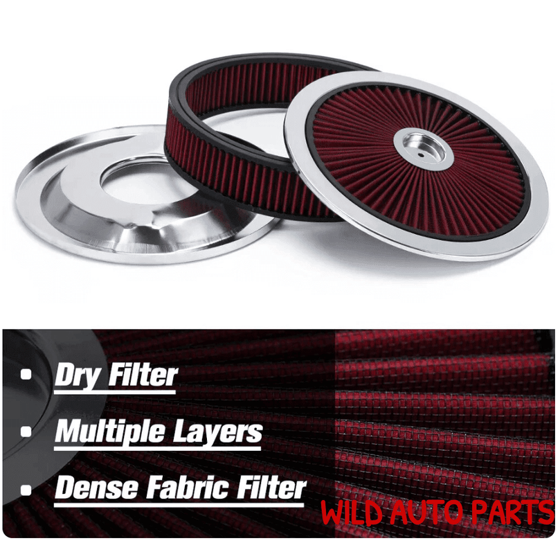 Air Filter Cleaner Assembly 3" Super Flow Washable Ford GMC Chevy - Wild Auto Parts