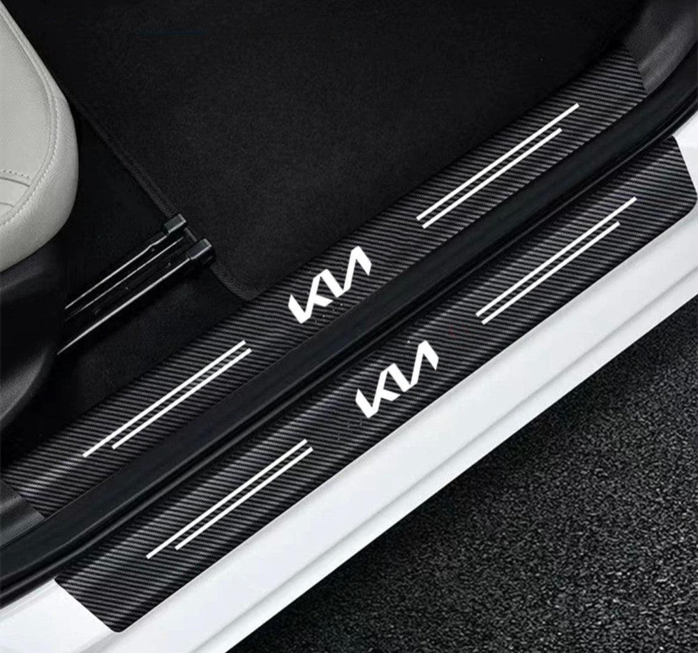 Kia Forte Door Sill Protector Strips – Black Gloss, Self-Adhesive, No Drill, 4-Piece Set