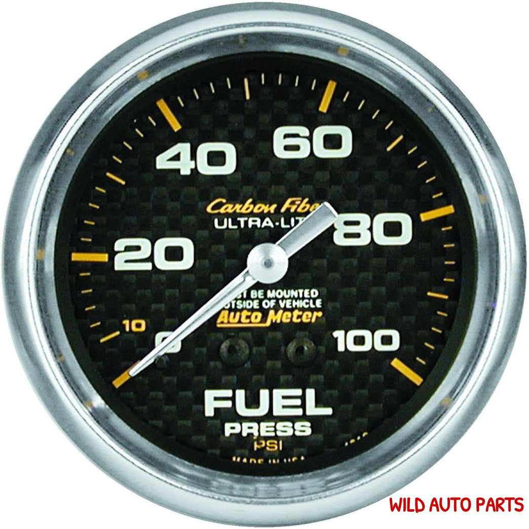 Autometer Gauge, Carbon Fiber, Fuel Pressure, 2 5/8 in., 15psi - Wild Auto Parts