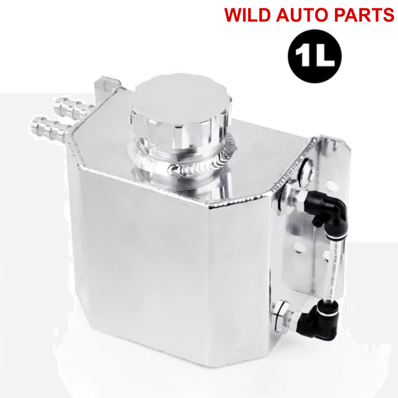 Alloy 1L Chrome Brushed Oil Engine Catch Can Breather Tank - Wild Auto Parts