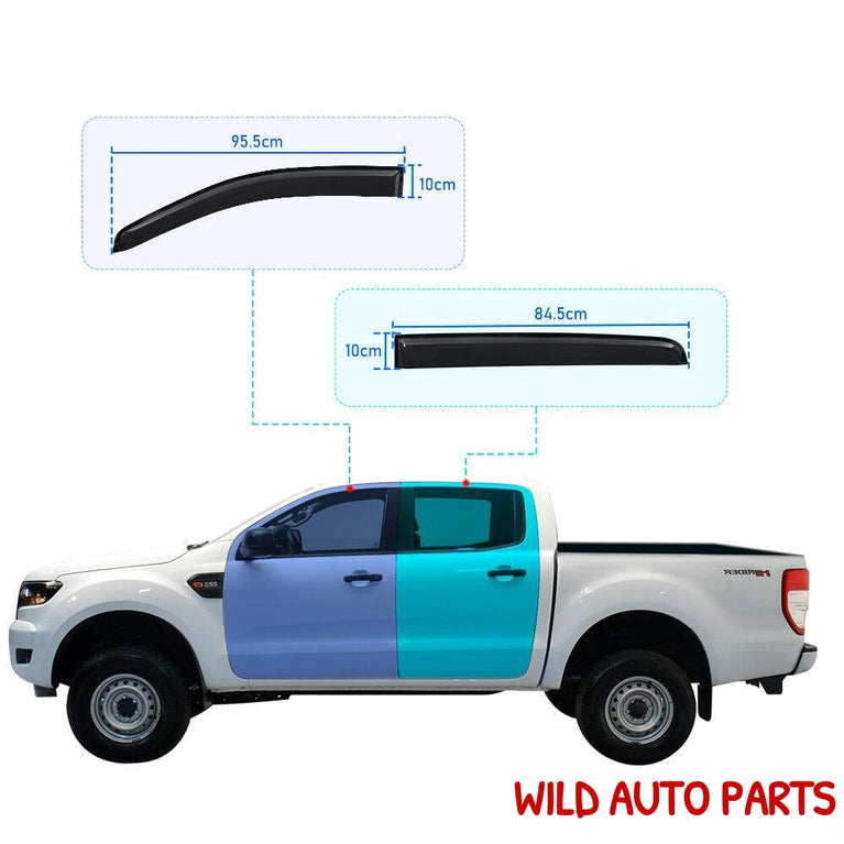 Ford Ranger Wind Weathershields Deflectors 2012-2021 - Wild Auto Parts