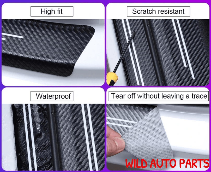 Ford Ranger Raptor Car Carbon Fibre Door Sill Protector Scuff Plates - Wild Auto Parts