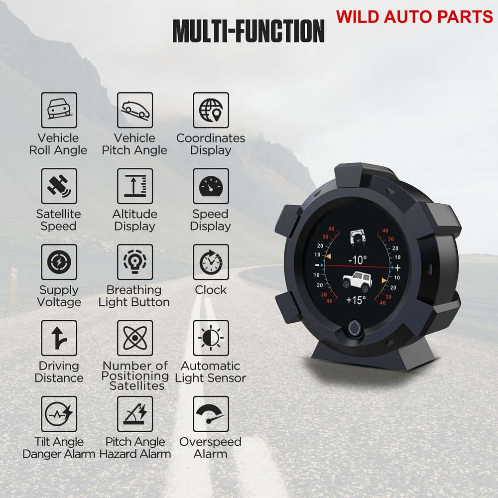 4x4 Multifunction Car Inclinometer With Slope, Angle, Speed, GPS - Wild Auto Parts