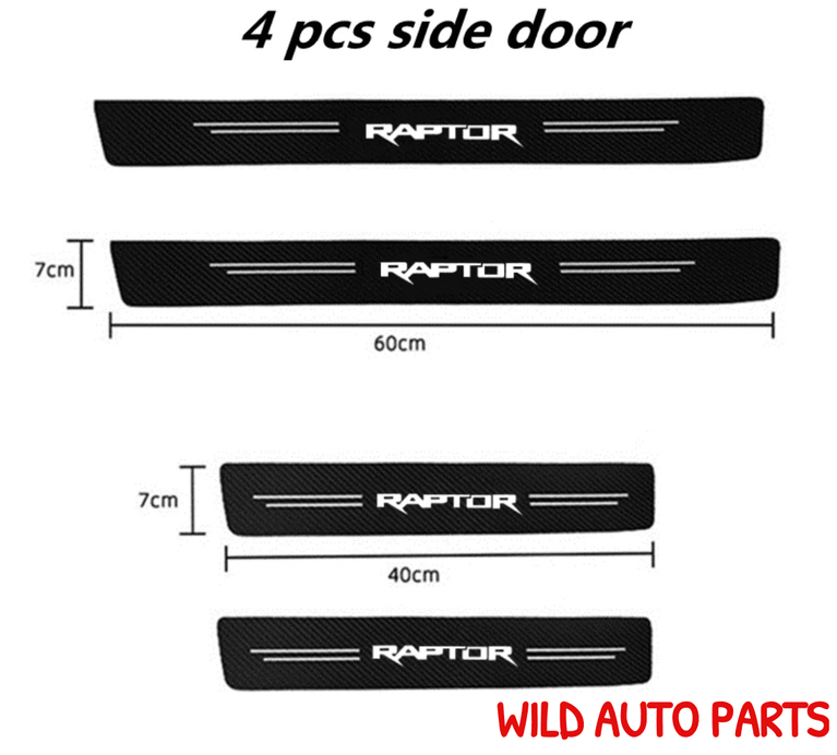 Ford Ranger Raptor Car Carbon Fibre Door Sill Protector Scuff Plates - Wild Auto Parts