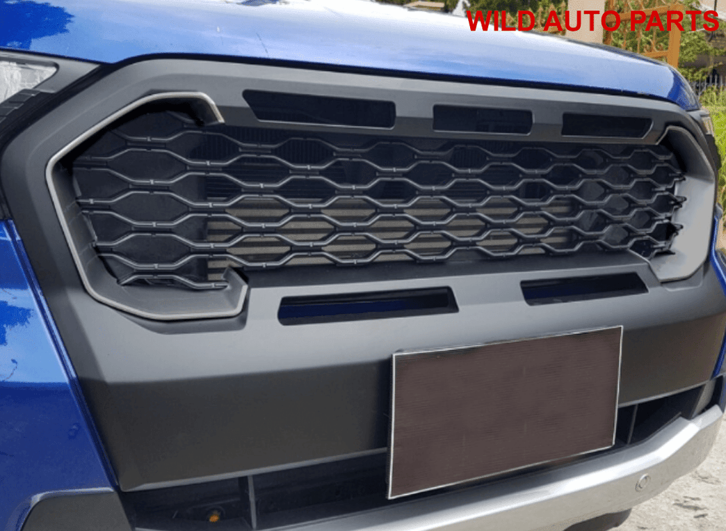 FRONT MESH GRILL FOR FORD RANGER PX3 2018 - 2021 WILDTRAK BLACK GRILLE - Wild Auto Parts