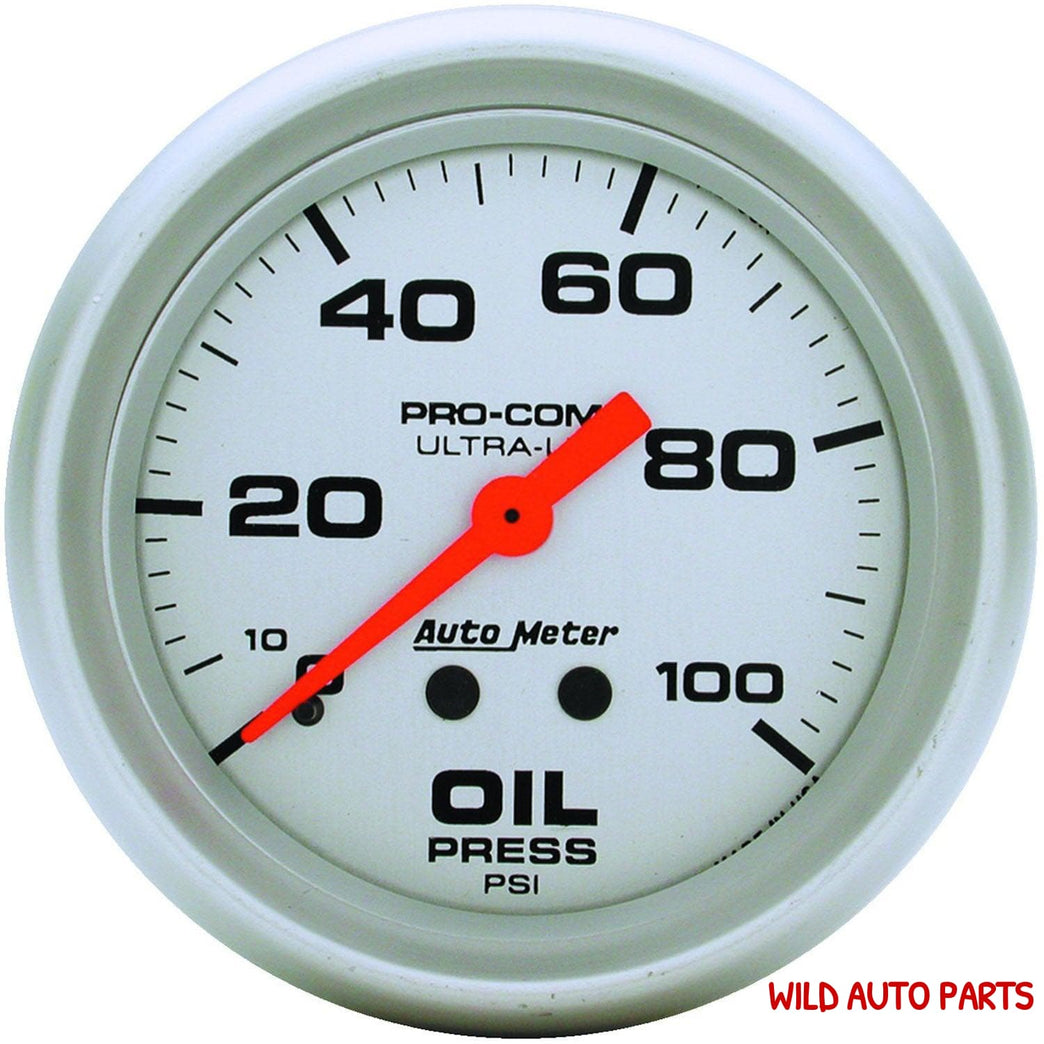 Autometer Gauge, Ultra-Lite, Oil Pressure, 2 5/8 in., 100psi - Wild Auto Parts