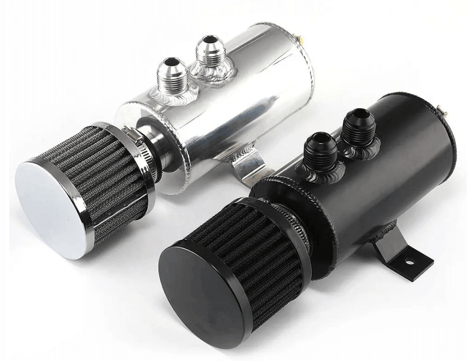 750ml Aluminium AN10 Oil Catch Can Reservoir Tank with Breather Filter Baffled - Wild Auto Parts