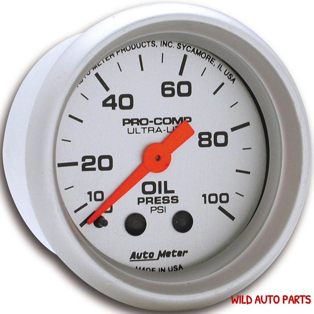 Autometer Gauge, Ultra-Lite, Oil Pressure, 2 1/16 in., 100psi - Wild Auto Parts